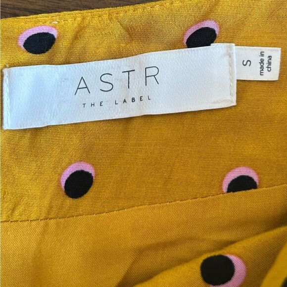 ASTR The Label Gold Print Polka Dot Wide Leg Viscose Pants Size Small - Picture 9 of 12